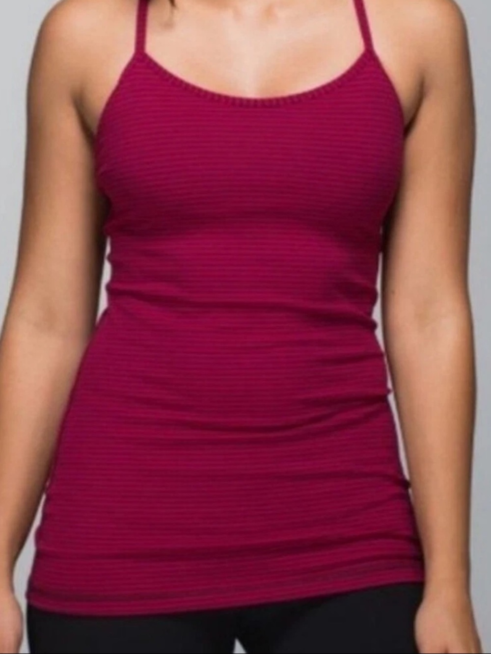 Lululemon Power Y tank top in a red and black stripe